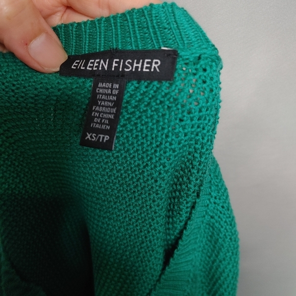 EILEEN Fisher cotton crochet sweater size XS - Picture 9 of 11